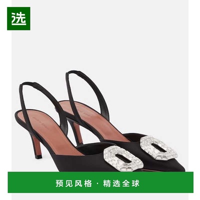 1h可退 香港直邮Amina Muaddi 女士 Camelia 绸缎露跟浅口鞋