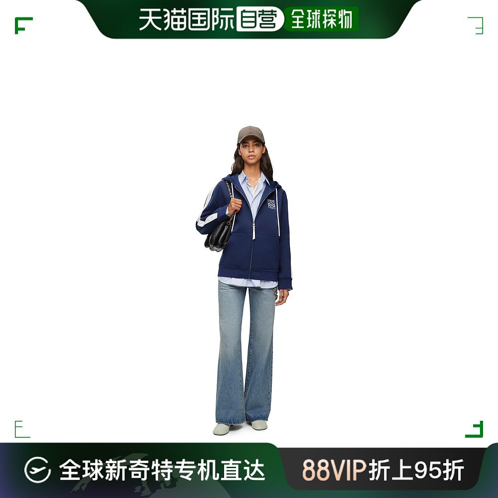 欧洲直邮LOEWE（罗意威）女士科技平纹针织面料连帽运动服外套