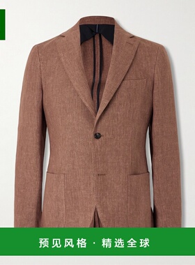 1h可退 香港直邮Slowear 男士 Venezia 1951 修身件染亚麻西装外