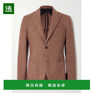 1h可退 香港直邮Slowear 男士 Venezia 1951 修身件染亚麻西装外