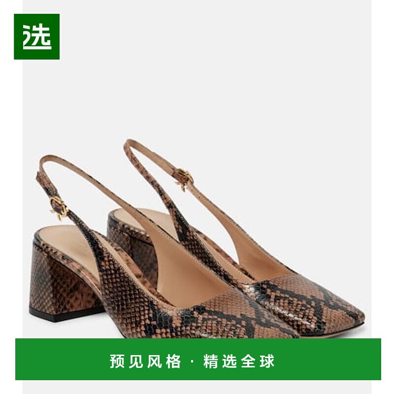 香港直邮Gianvito Rossi 吉安维托·罗西 女士 Borneo 皮质露跟浅