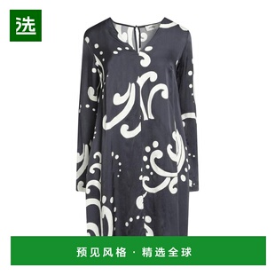 【美国直邮】OTTOD'AME女士连衣裙V领长袖缎面修身时尚 优雅自然