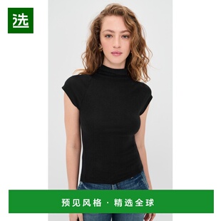 1h可退 香港直邮REFORMATION 女士 Pien 针织上衣 black黑色 舒适