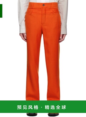 1h可退 香港直邮Feng Chen Wang 男士 橙色叠层长裤 FUF16TR23