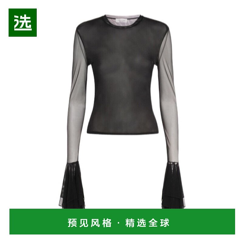 香港直邮Blumarine 荷叶边长袖T恤 78I-P0D097