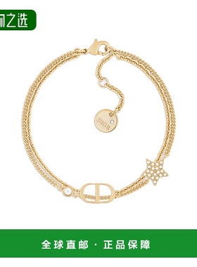 1h可退 欧洲直邮DIOR迪奥Petit CD双链条手链女士水晶装饰金属链