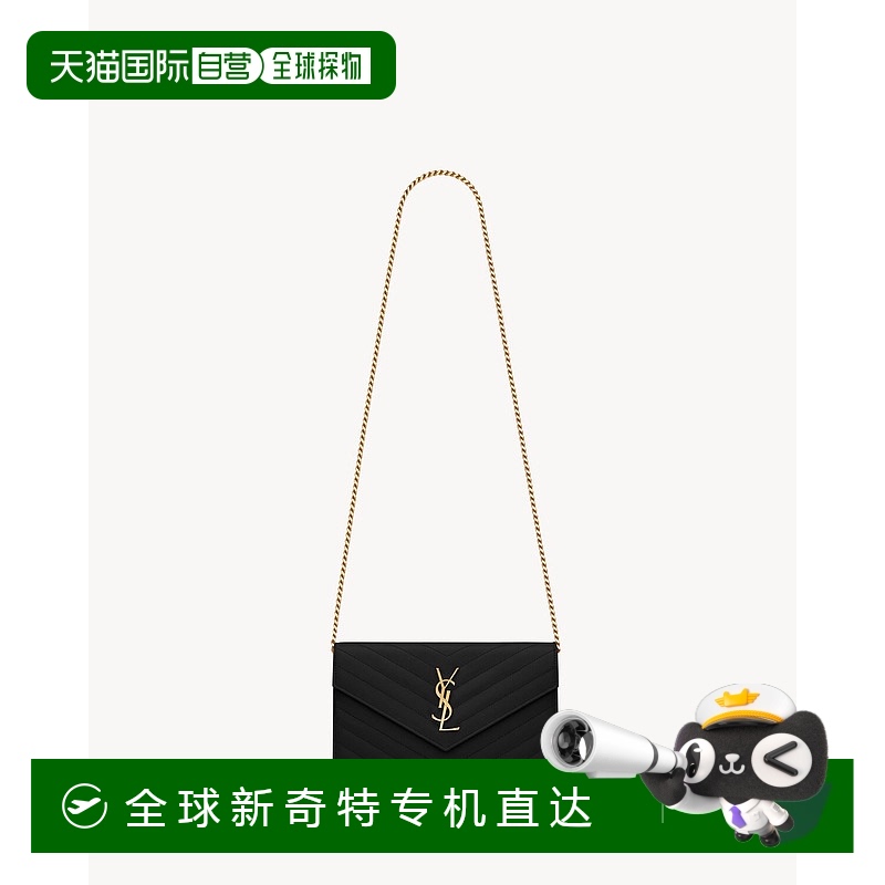 欧洲直邮YSL(圣罗兰)24年上新CASSANDRE 经典粒纹皮革链条钱包