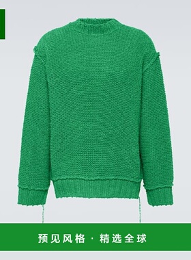 1h可退 香港直邮Sacai 男士 磨破棉质毛衣 green绿色 舒适时尚