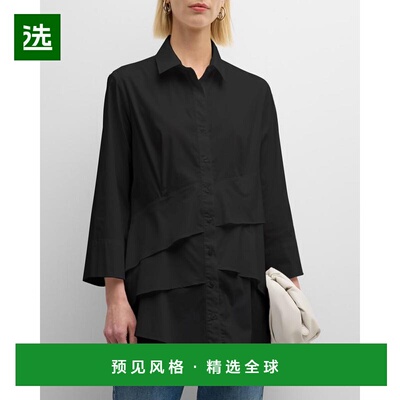 1h可退 【美国直邮】Finley|Jenna 纽扣式荷叶边府绸上衣