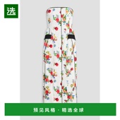 香港直邮Kika Vargas 女士 1h可退 Maryan 无肩带印花棉混纺中长