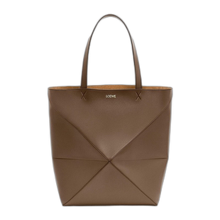 欧洲直邮Loewe/罗意威 Puzzle Fold男士大号棕土色小牛皮托特包
