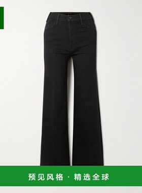 1h可退 香港直邮mother denim 女士 Hustler Sneak 卷边高腰阔腿