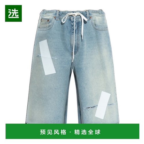 香港直邮Mm6 Maison Margiela 抽绳牛仔短裤 S52MU0126M30019