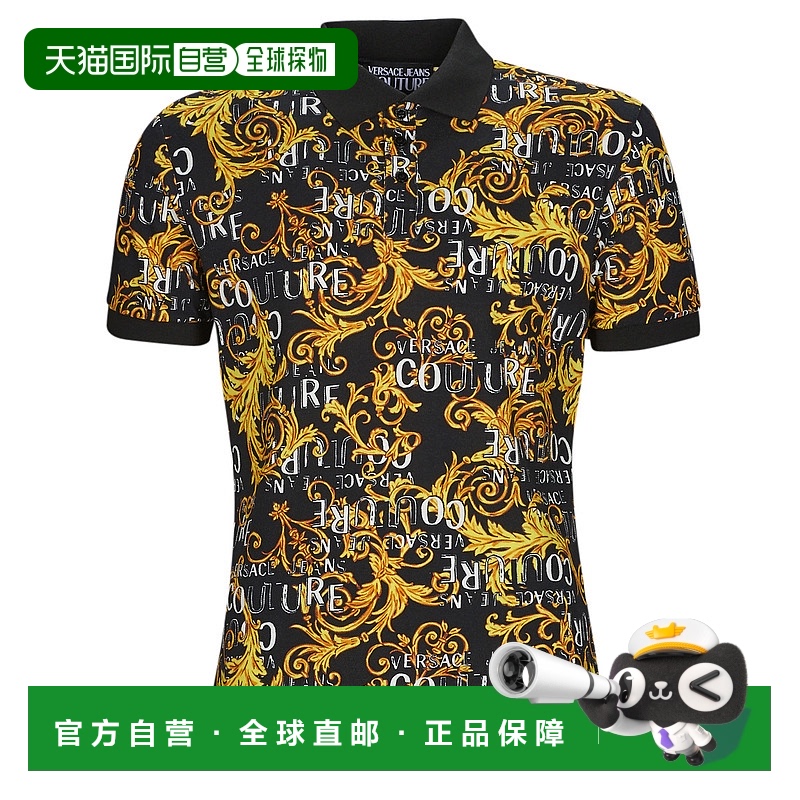 欧洲直邮Versace Jeans Couture 男士 GAG6S0 短袖polo衫 黑色