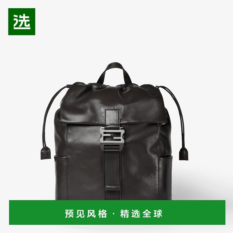 1h可退 欧洲直邮FENDI(2025)Fendi Flux背包-黑色皮包双肩包