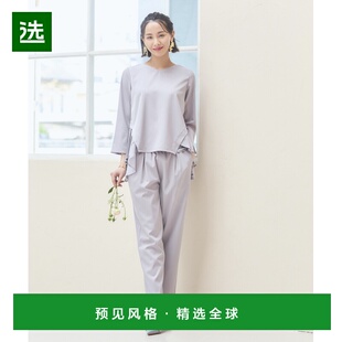 【日本直邮】Dress+女士上装T恤灰色简约透气夏季舒适宽松凉爽