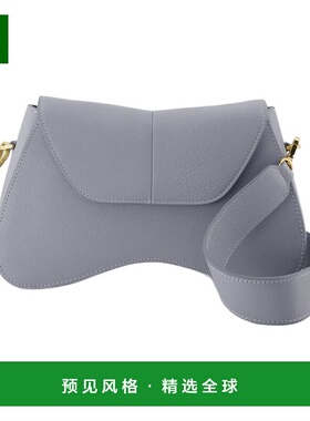 1h可退 香港直邮elleme 女士 SPACE 荔枝纹皮革灰色蓝色单肩包 SP