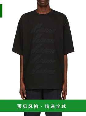 香港直邮WE11DONE 男士T恤 WDTP620074UBK CO 黑色 黑字大LOGOT恤