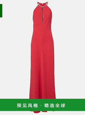 1h可退 香港直邮MaxMara 麦斯玛拉 女士 Fernet 挂脖卡迪礼服长裙