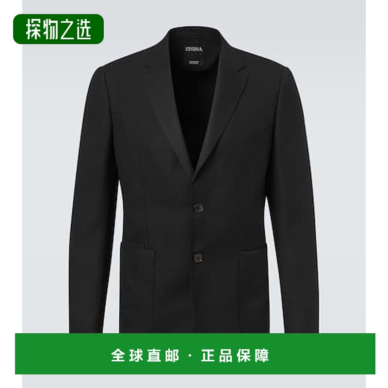 1h可退 香港直邮Zegna 杰尼亚 男士 羊毛西装外套 black黑色 舒适