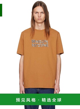 1h可退 【美国直邮】Maison Kitsuné橙色林地字母舒适T恤 男装T