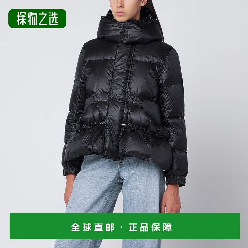 香港直邮Sacai 女士 黑色尼龙抽绳羽绒夹克 2508072NY001