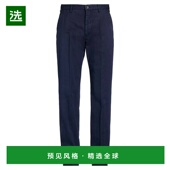 舒适时尚 1h可退 斜纹棉布裤 blue蓝色 香港直邮Incotex 男士