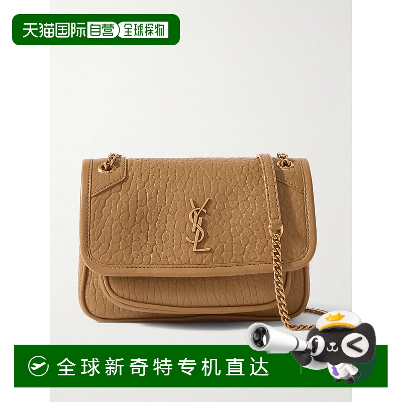 1h可退 香港直邮Saint Laurent 圣罗兰 女士 Niki 迷你起皱皮革肩