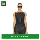 1h可退 R26228BLK 皮革方形领上衣 香港直邮ST.AGNI 女士