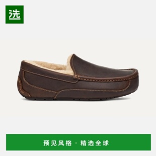 欧洲直邮UGG Ascot男士棕褐色拖鞋一脚蹬豆豆鞋