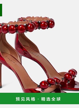 1h可退 香港直邮Alaïa 女士 La Bombe 90 漆皮凉鞋 red红色 舒适