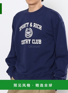 韩国直邮Sporty&Rich CRAW2327NA 31 校徽圆领毛衣 男士 休闲服装