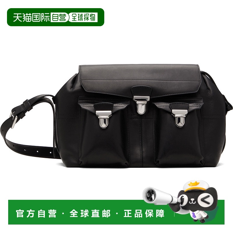 1h可退 香港直邮Lemaire 男士 黑色中号 Gear 单肩包 BG0096LL012