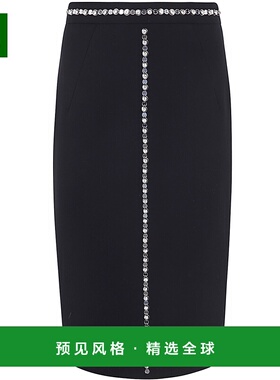 香港直邮N21 女士半身裙 C01151599000 AW2024 黑色 饰钻半身裙