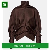 Row brown棕色 女士 香港直邮The Miles 垂褶真丝衫 舒适时尚