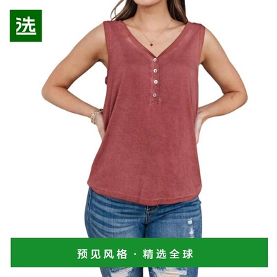 1h可退 【美国直邮】POL Functional Buttons Tank 背心吊带 沙漠