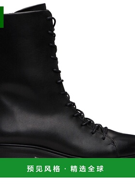 1h可退 香港直邮aeyde 女士 黑色 Isa Leather Lace-Up 踝靴 A11A