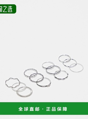 香港直邮ASOS 女士 details and designs 设计扭纹雕刻色调戒指(1