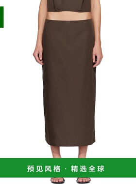 1h可退 香港直邮ST.AGNI 女士 棕色 Paper Taffeta Column 半身裙