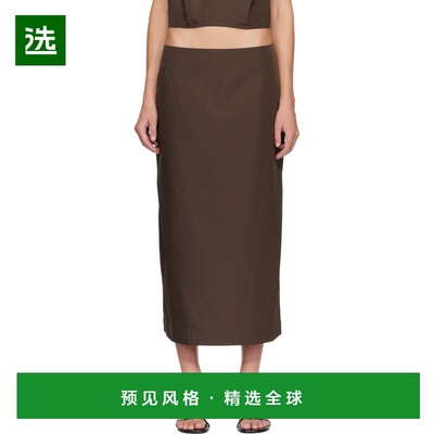 1h可退 香港直邮ST.AGNI 女士 棕色 Paper Taffeta Column 半身裙