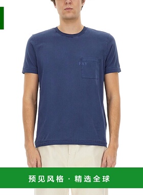 香港直邮FAY 男士T恤 NPMB350132TUY1U811 SS2025 蓝色 短袖T恤