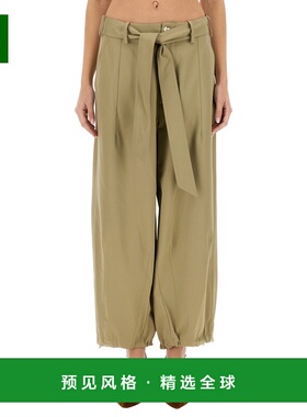 1h可退 香港直邮Alysi 女士 束带长裤 105104P5032SV beige米色