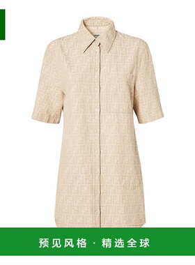 1h可退 香港直邮Fendi 芬迪 女士 FF 钱布雷连衣裙 FLD562ASMF