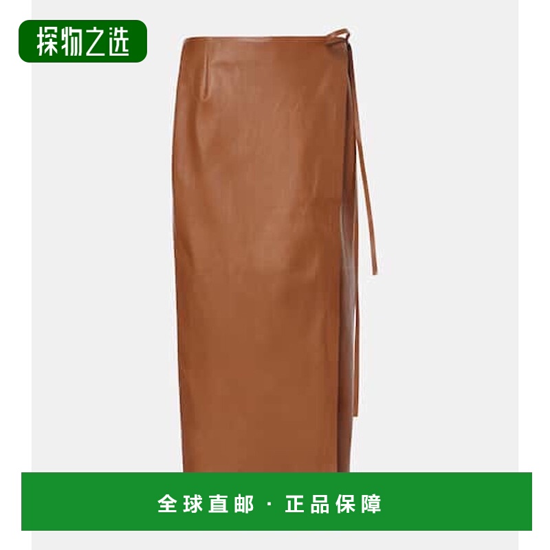 1h可退 香港直邮The Row 女士 Bert 皮革裹裙 brown棕色 舒适时尚