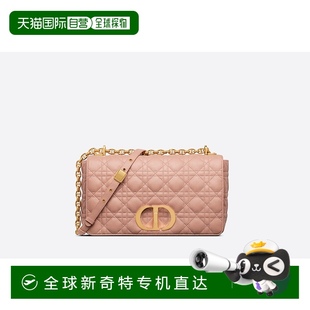 欧洲直邮Dior迪奥女士手提包皮质粉色大号单肩斜挎包链条翻盖日常