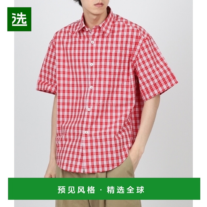 韩国直邮AMI USH202 CO0030 682 格子衬衫 男士商务休闲衬衫 2023