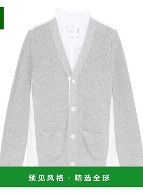 1h可退 香港直邮Sacai 女士 长袖褶皱开衫 SCW268 grey灰色 舒适