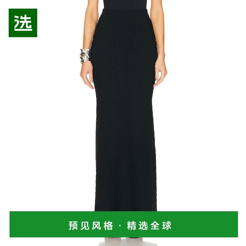 1h可退 香港直邮Alaïa 女士 长款半身裙 AA9J21735M840 black黑色
