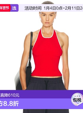 1h可退 香港直邮ST.AGNI 女士 Line 精美挂脖上衣 W25207RED