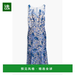 1h可退 香港直邮MARCHESA NOTTE 女士 刺绣薄纱连衣裙 N74C3739BL